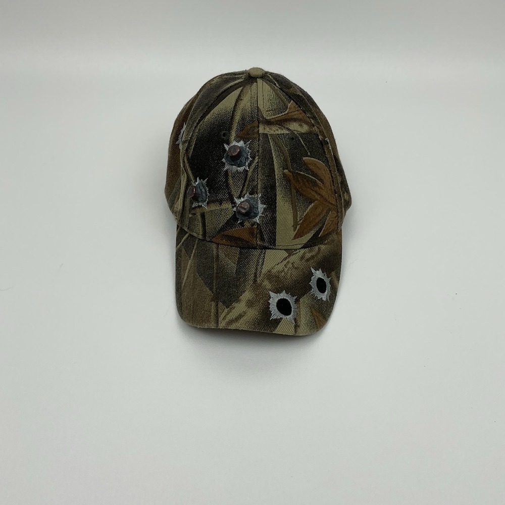 Camo Hat Hunting Is Life Bullet Hole Graphic Cap Adjustable Outdoor Shooting Hat